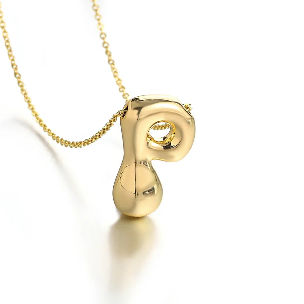 Women's necklace with initial letter pendant