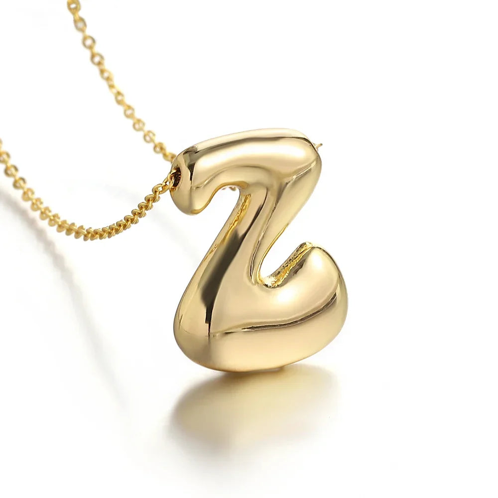 Women's necklace with initial letter pendant