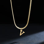 Women’s choker necklace with initial pendant v