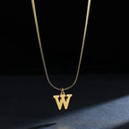 Women’s choker necklace with initial pendant w