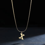 Women’s choker necklace with initial pendant x