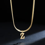 Women’s choker necklace with initial pendant z