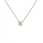 Women's choker necklace with minimalist initial pendant k