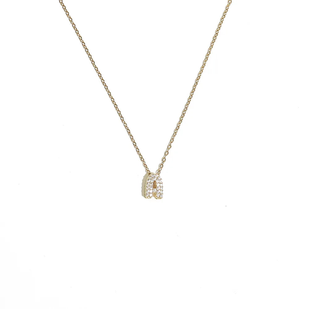 Women's choker necklace with minimalist initial pendant a