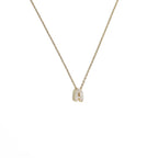 Women's choker necklace with minimalist initial pendant a