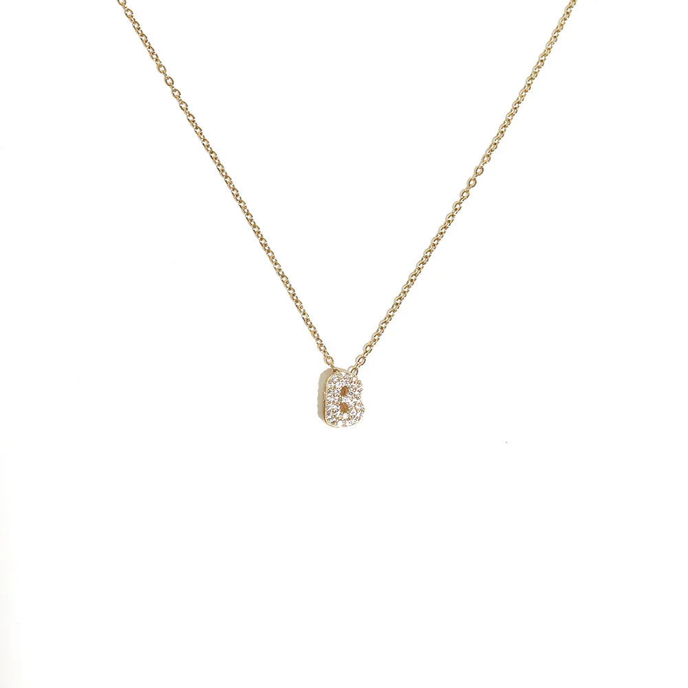 Women's choker necklace with minimalist initial pendant b