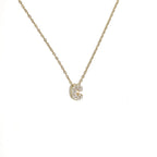 Women's choker necklace with minimalist initial pendant c