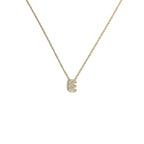 Women's choker necklace with minimalist initial pendant e