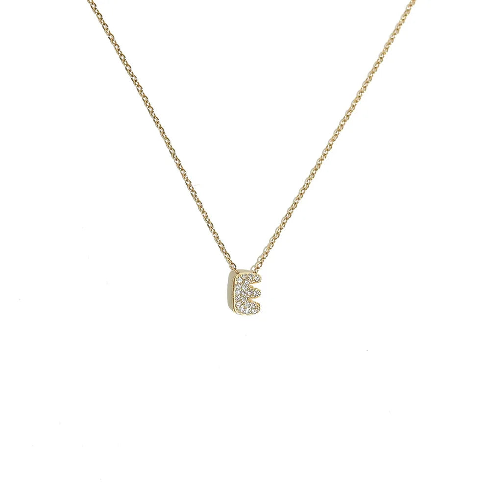 Women's choker necklace with minimalist initial pendant e