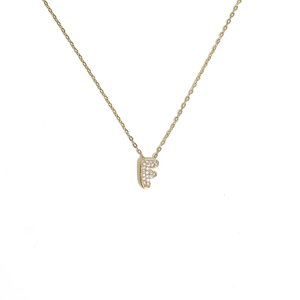 Women's choker necklace with minimalist initial pendant f