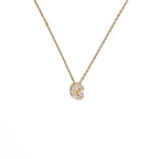 Women's choker necklace with minimalist initial pendant g