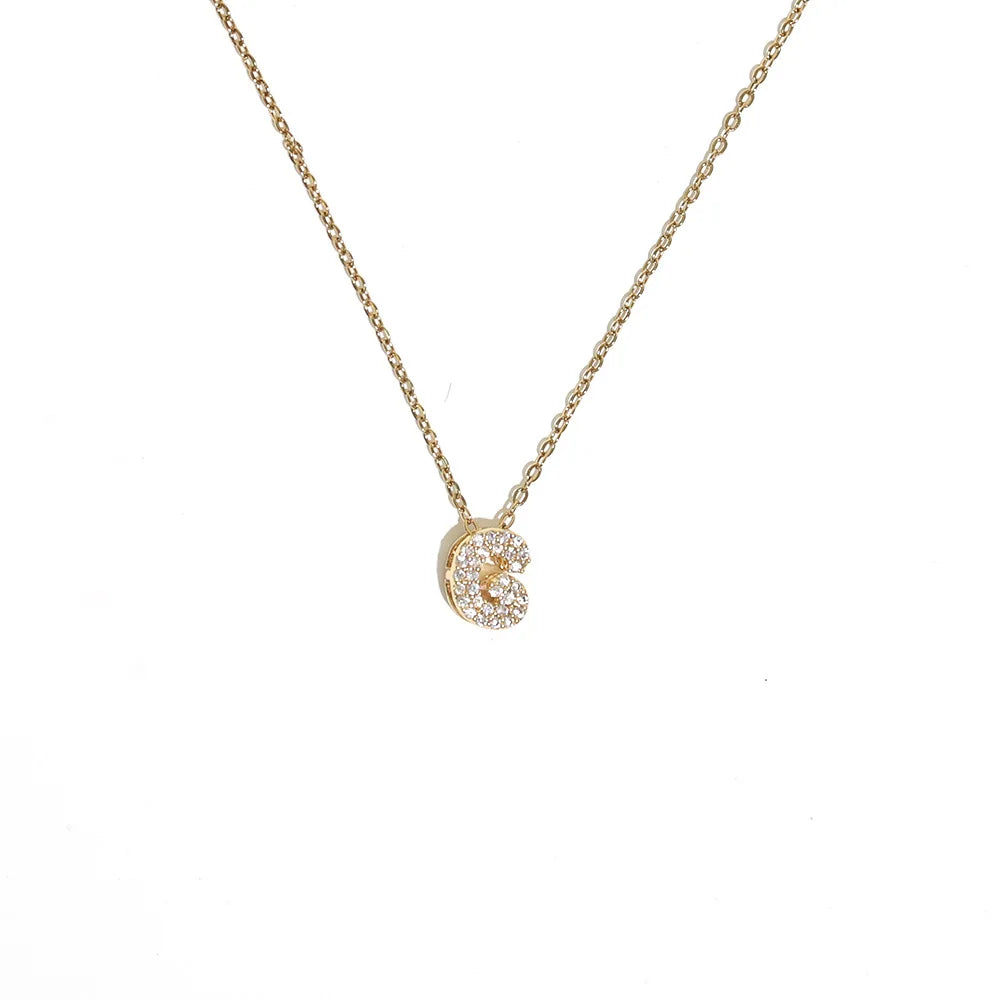 Women's choker necklace with minimalist initial pendant g