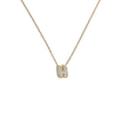 Women's choker necklace with minimalist initial pendant h