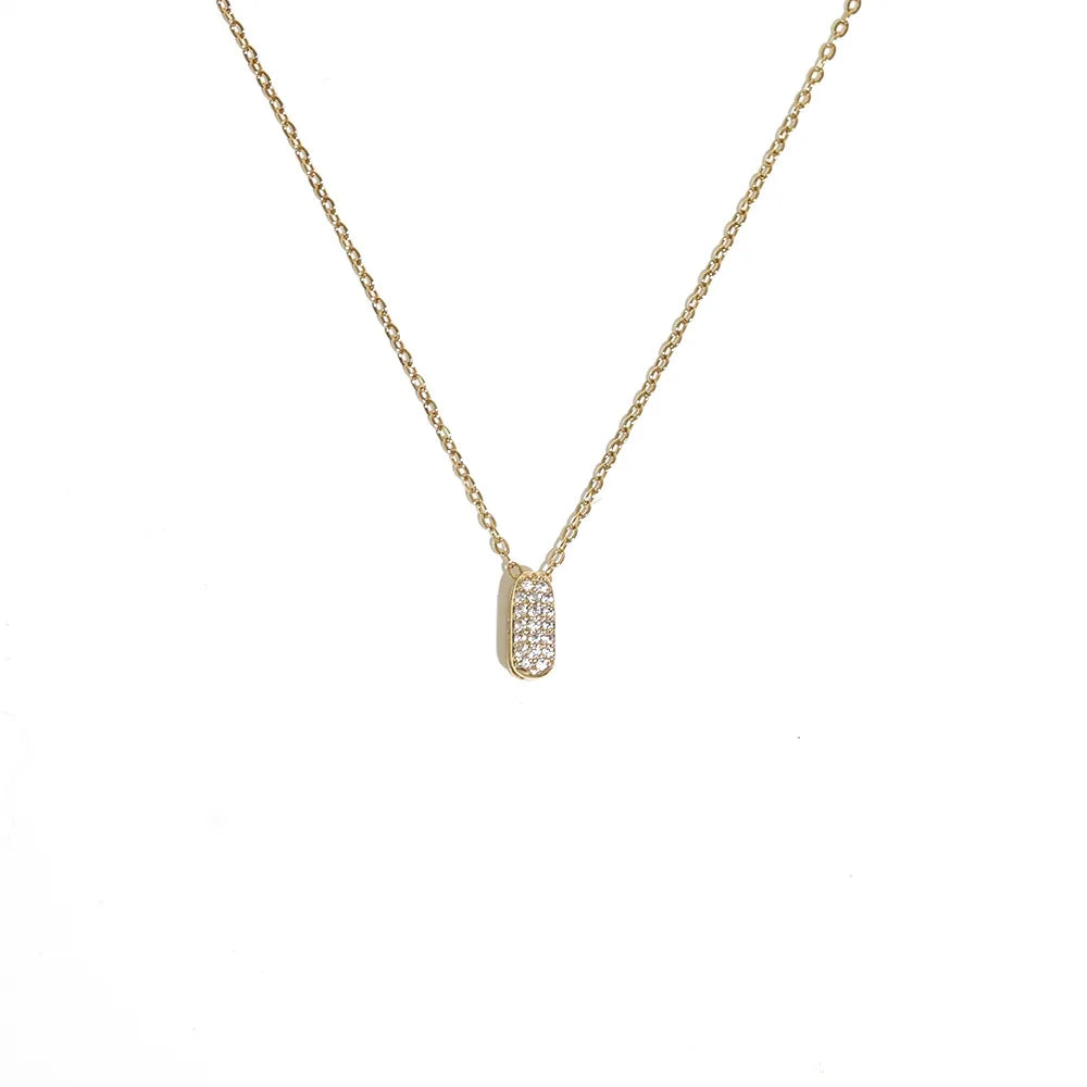 Women's choker necklace with minimalist initial pendant i