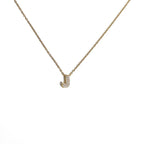Women's choker necklace with minimalist initial pendant j