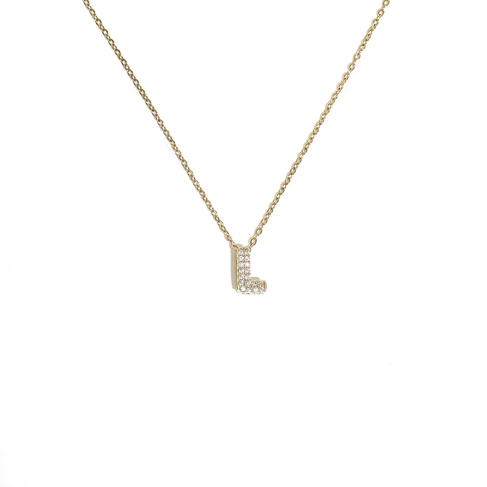 Women's choker necklace with minimalist initial pendant l