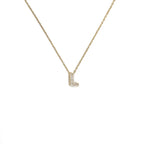 Women's choker necklace with minimalist initial pendant l