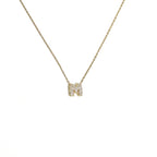 Women's choker necklace with minimalist initial pendant m