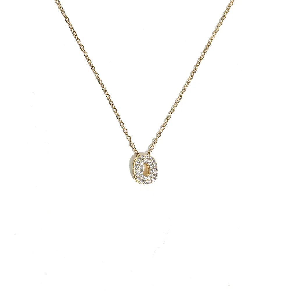 Women's choker necklace with minimalist initial pendant o