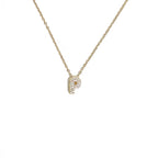 Women's choker necklace with minimalist initial pendant p
