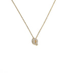 Women's choker necklace with minimalist initial pendant q