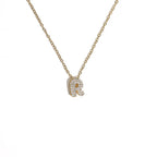 Women's choker necklace with minimalist initial pendant r