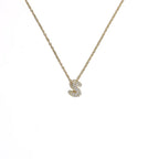 Women's choker necklace with minimalist initial pendant s