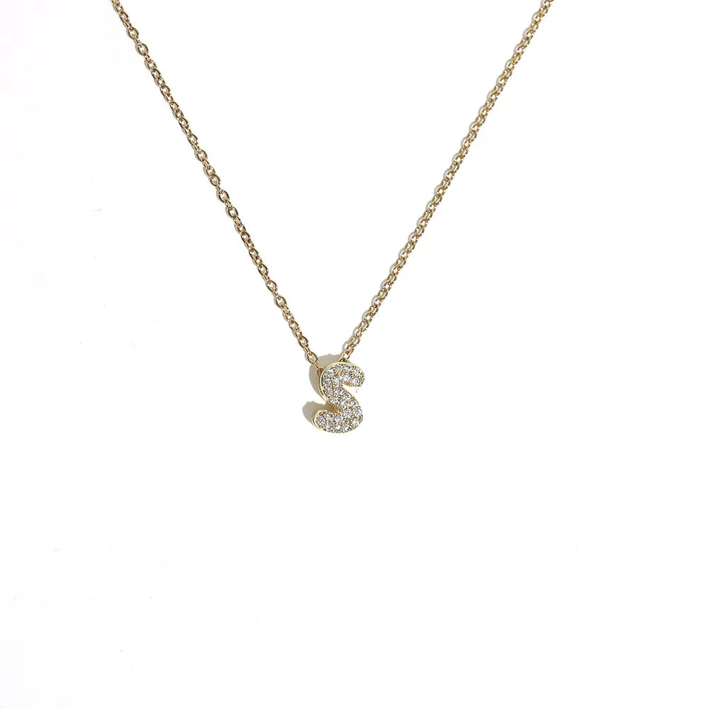 Women's choker necklace with minimalist initial pendant s
