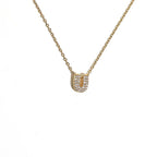 Women's choker necklace with minimalist initial pendant u