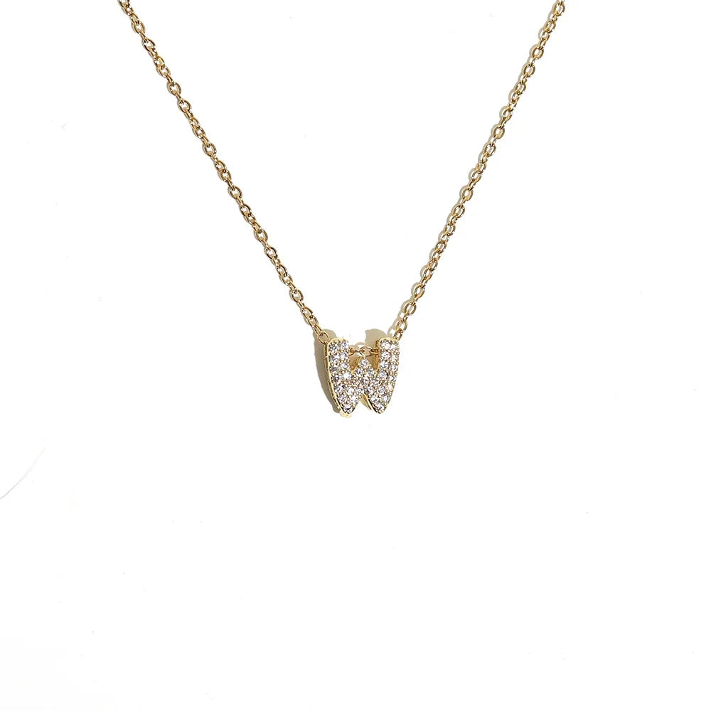 Women's choker necklace with minimalist initial pendant w