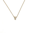 Women's choker necklace with minimalist initial pendant y