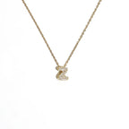 Women's choker necklace with minimalist initial pendant z