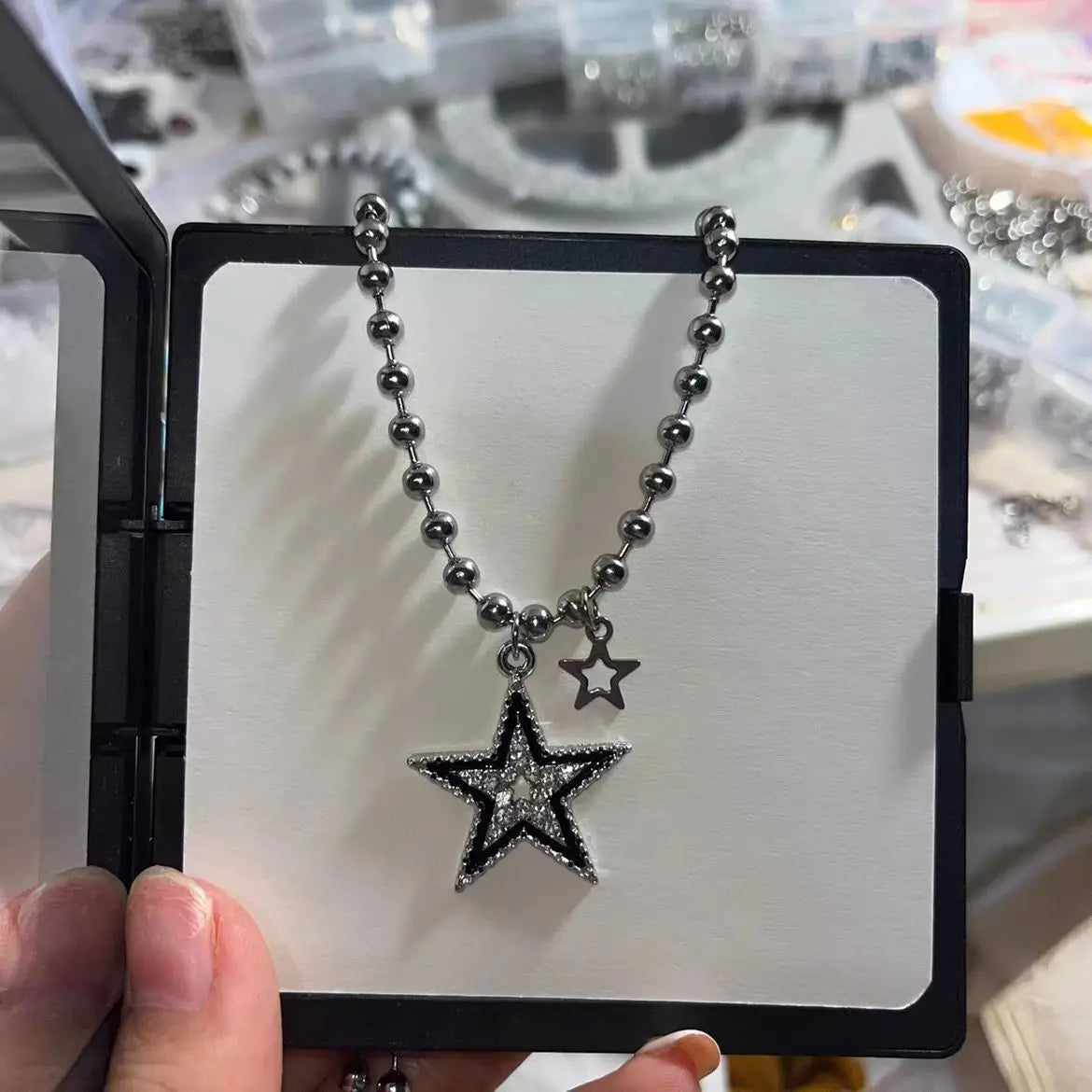 Silver Star Pendant Necklace for Women 2