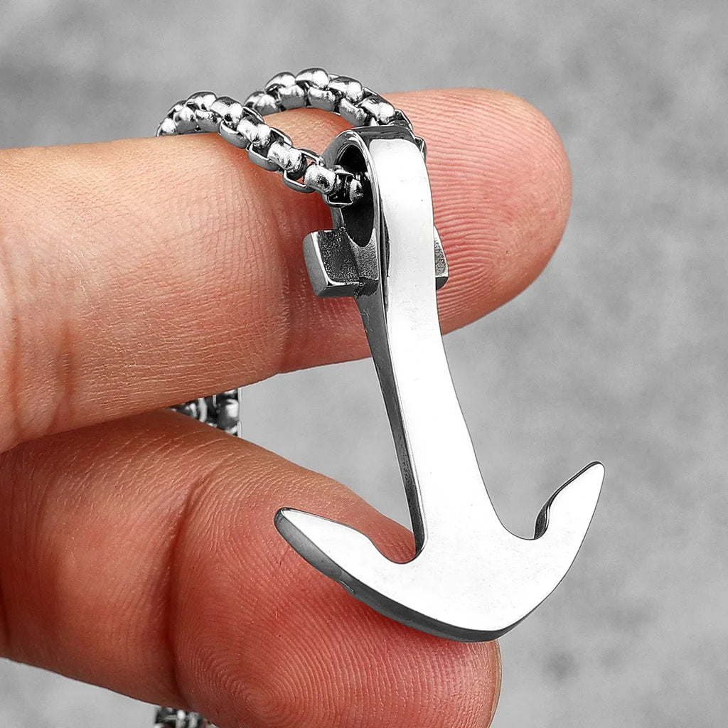 Men's anchor necklace