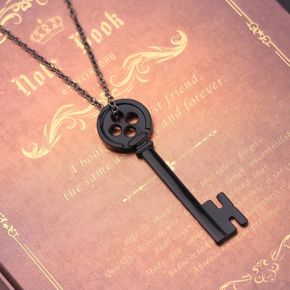 Men's necklace with black key pendant