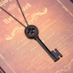 Men's necklace with black key pendant