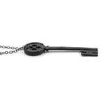 Men's necklace with black key pendant