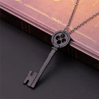 Men's necklace with black key pendant