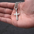 Men's necklace with a cross-shaped pendant