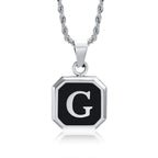 Men's necklace with hexagonal initial pendant g