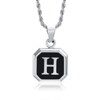 Men's necklace with hexagonal initial pendant h