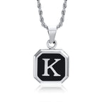 Men's necklace with hexagonal initial pendant k