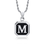 Men's necklace with hexagonal initial pendant m