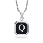 Men's necklace with hexagonal initial pendant q