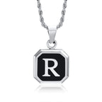 Men's necklace with hexagonal initial pendant r