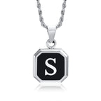 Men's necklace with hexagonal initial pendant s