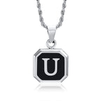 Men's necklace with hexagonal initial pendant u