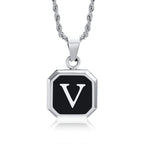Men's necklace with hexagonal initial pendant v