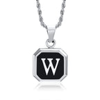 Men's necklace with hexagonal initial pendant w