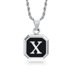 Men's necklace with hexagonal initial pendant x